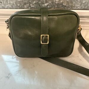 *RARE* Clare V Gigi Green Leather Crossbody Bag